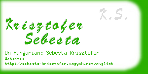 krisztofer sebesta business card